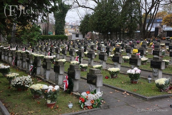 Cmentarz w Rawie Mazowieckiej -- Cmentarz wojskowy, listopad 2020