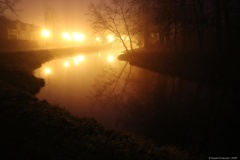 Rzeka Łupia we mgle